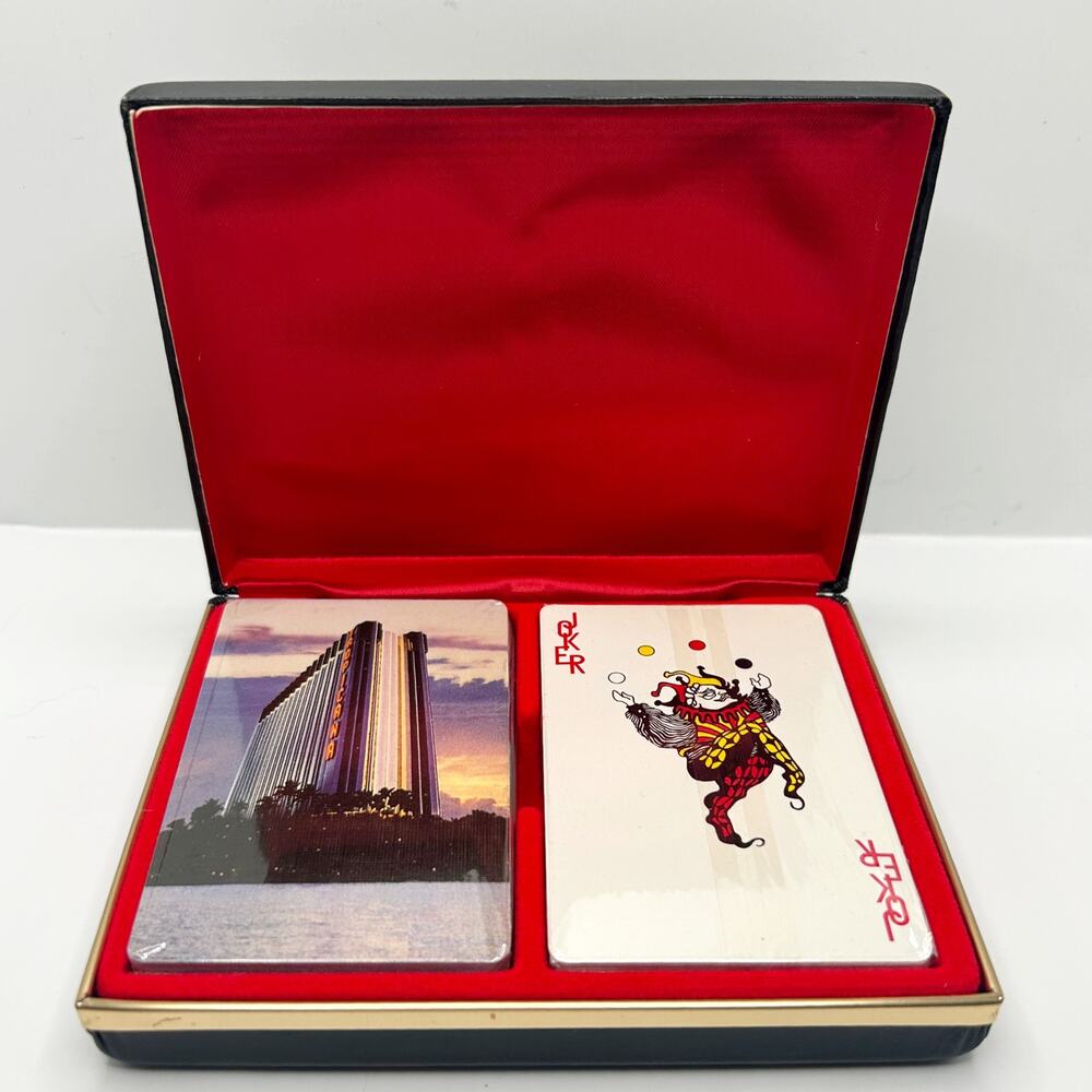 Vintage The Island of Las Vegas TROPICANA Double Deck Playing Cards w Case NEW